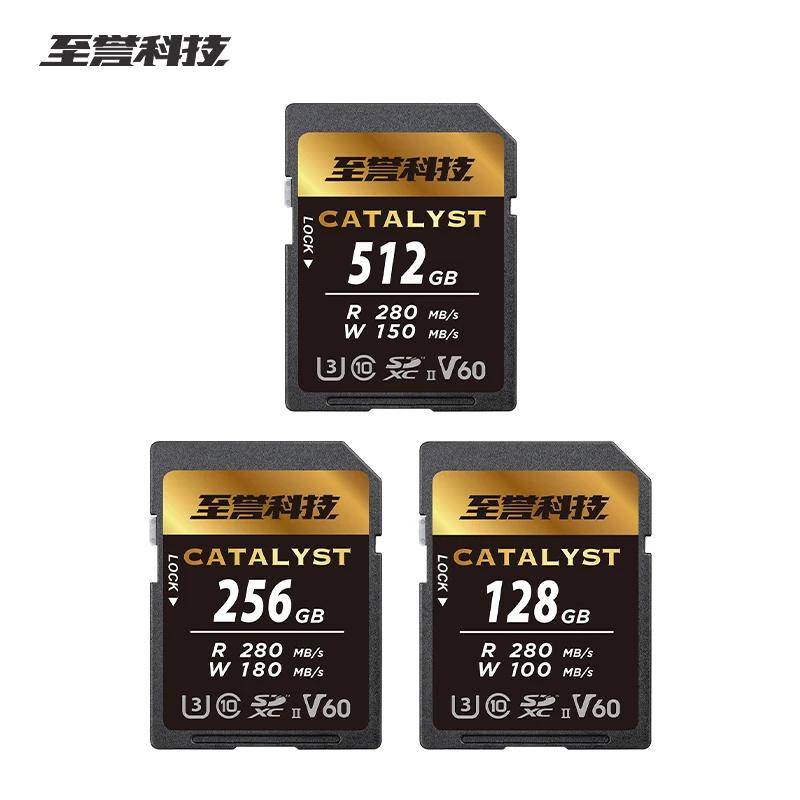 EXASCEND ī޶ SD ī, 128GB ޸ ī, U3 V60 Catalyst SDXC UHS-II C10, 256GB, 512GB,  280 MB/s, 3D TLC, 3.3V SD ī